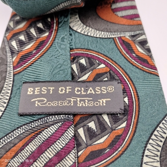 Robert Talbott Tie Best of Class for Nordstrom All Silk Green Geometric Necktie - Picture 5 of 9